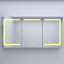 60 po L 30 po H Pharmacie rectangulaire en aluminium argenté encastré / à fixation en surface avec miroir DEL et horloge-932923672