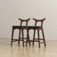 Chaise de bar carrée rembourrée en bois massif (ensemble de 2)