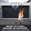 Panier de basketball mural Roomfitter, panneau incassable de 35 x 24 pouces, panier pliable avec filet toutes saisons, bleu