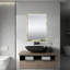 Miroir à DEL encadré or mat avec haut-parleur Bluetooth et chargeur de téléphone portable intégré Deitre l 24 po x H 32 po Deitre