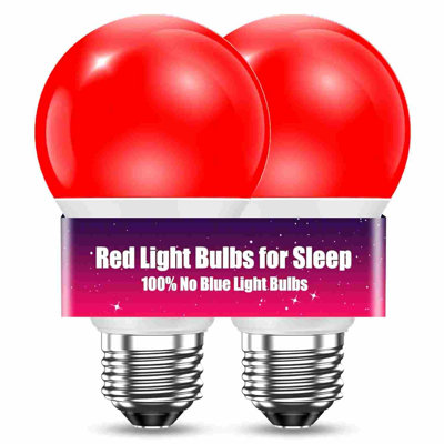 9W Dimmable Red Sleep Aid A19 LED Light Bulb, 140LM, E26 Medium Base 120V PC Plastic Housing, for Bedroom Sleep Night Lighting