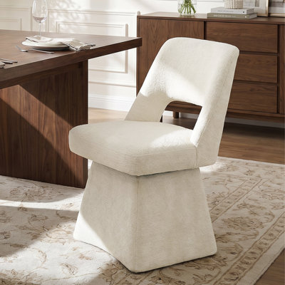 Chaise pivotante en chenille moderne, dossier ouvert - Conception rotative à 360 ° pour la salle à manger