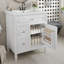 Meuble-lavabo blanc 30 po avec lavabo en céramique | Rangement en bois massif