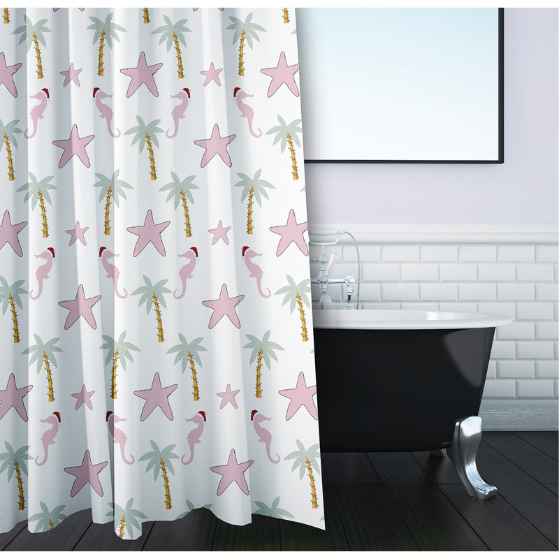Rideau de douche Inola par E by Design, Rose clair