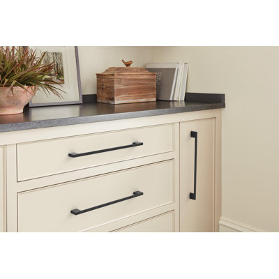 Cityscape 10-1/16 inch (256mm) Centre-to-Centre Matte Black Cabinet Pull - 10 Pack