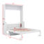 Grand lit escamotable avec bureau, station de charge USB, armoire murale avec tablettes de rangement, lumières DEL-1112680817