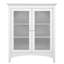 Armoire de salle de bain autoportante à deux portes avec verre trempé et tablettes réglables-100098004