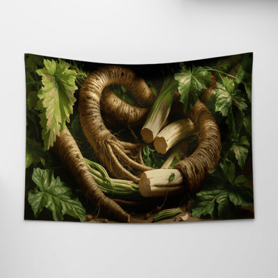Tapisserie murale légumes manioc Yuca