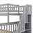 Shared Bedroom Sleepover Classic Gray Solid Pine Twin Over Full Bunk Bed With Trundle And Stair Storage