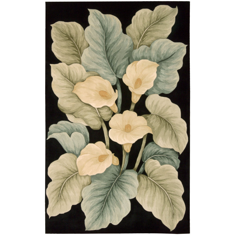 Fynn Wool Floral Indoor Rug, Rectangle 7'6" x 9'6"