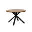 Table de salle à manger d'extérieur, plateau en teck et pieds en métal noir