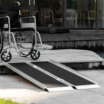 Rampe de fauteuil roulant portative de 5 pi pour les portes, rampes de fauteuil roulant pour les escaliers, les marches, l'entrée