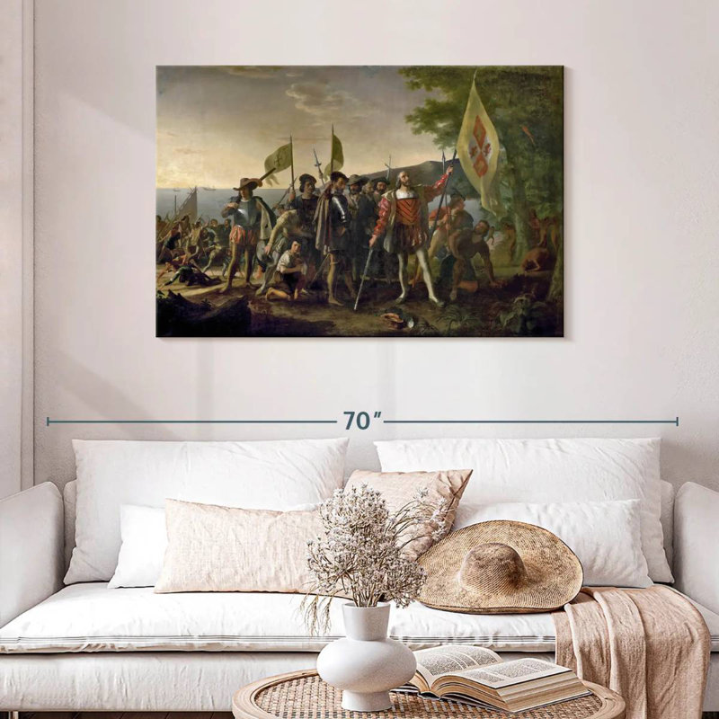 Atterrissage de Christopher Columbus, H 30 po x l 45 po