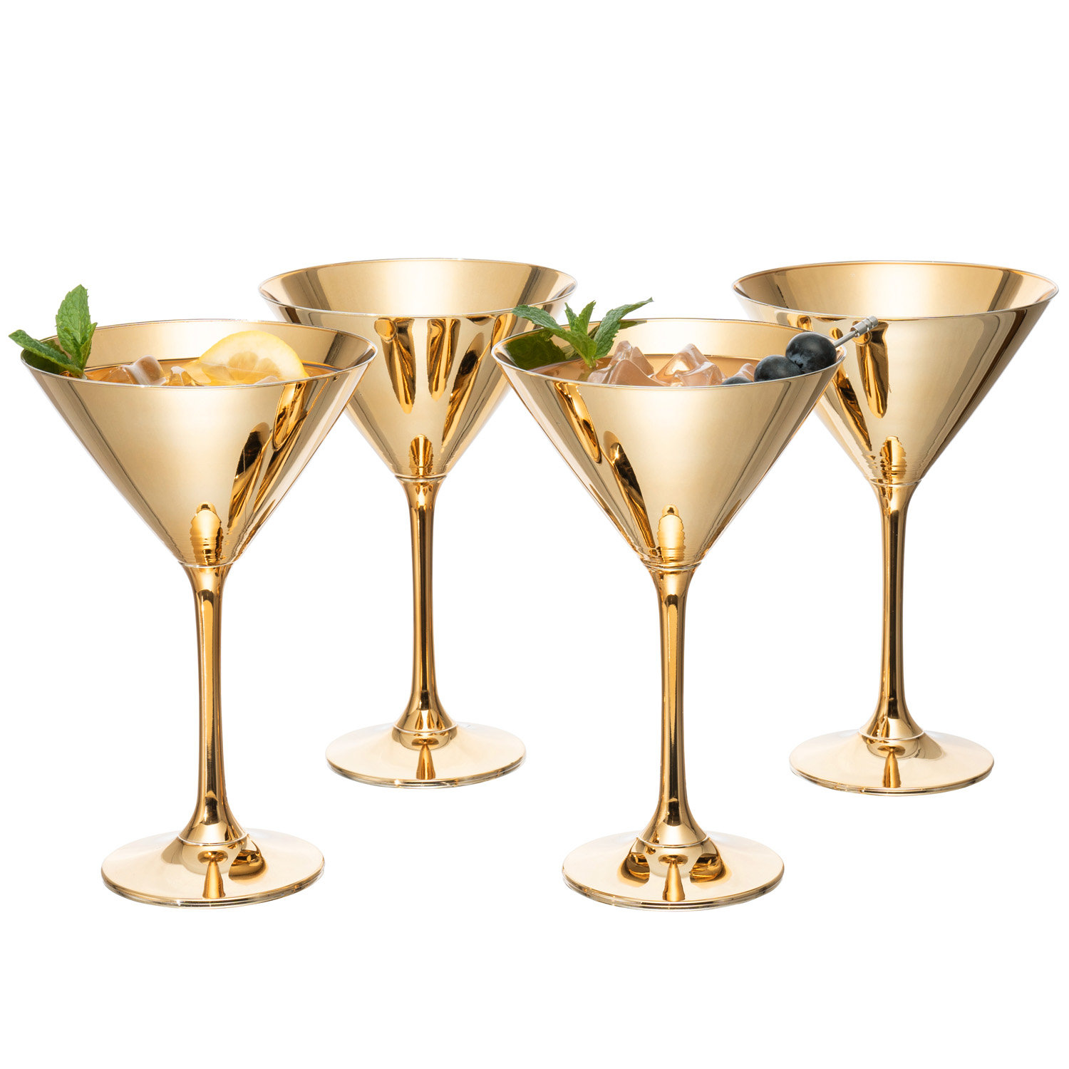 12 oz Gold Stainless Steel Wine Glasses, Set of 4 – Cambridge Silversmiths®