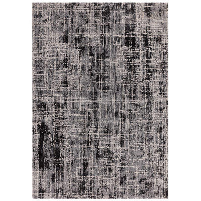 Abrienne Soft Shiny Modern Black/Grey Rug