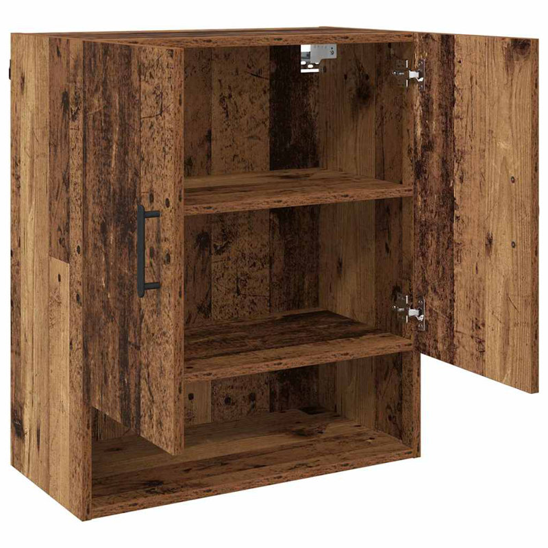 vidaXL Wall-Mounted Cabinet Wall-mounted Engineered Wood Storage Bathroom, Old Wood/Black
