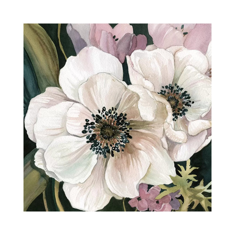 «Anemone Study I» par Carol Robinson, reproduction d'art sur toile tendue, H 12 po x l 12 po x P 0,75 po