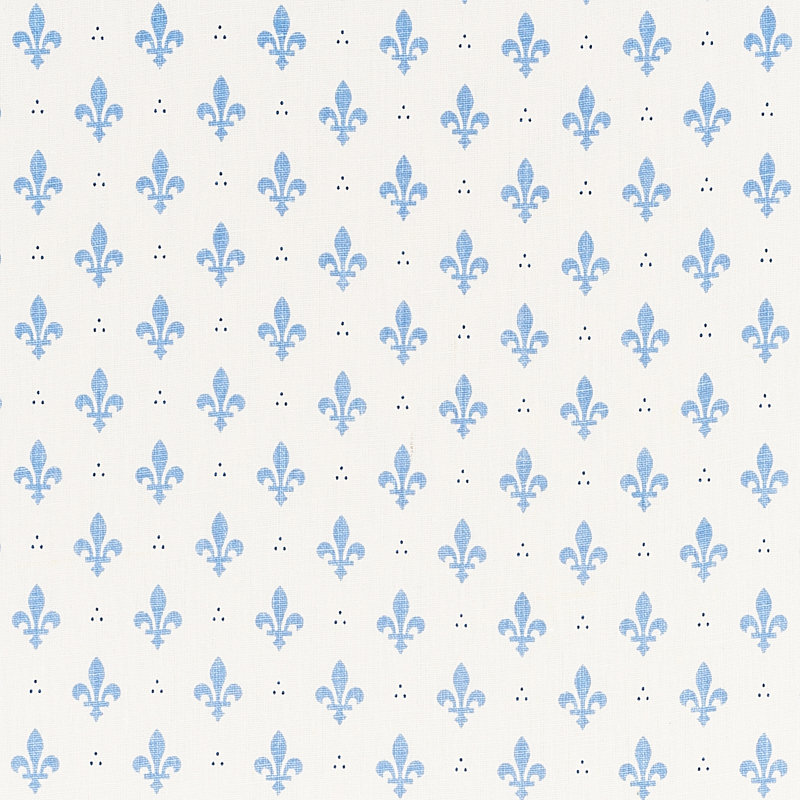 Tissu fleur de lys, Bleu