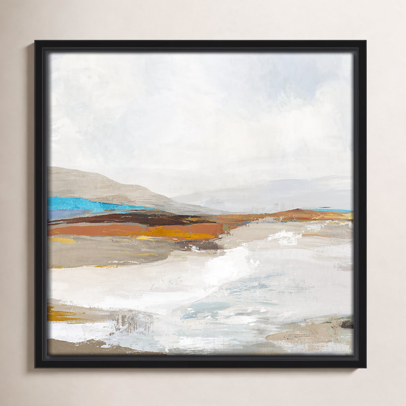 «Middle Sea Soft Sea I» par Allison Pearce, reproduction sur toile flottante, H 13,5 po x l 13,5 po, Cadre noir