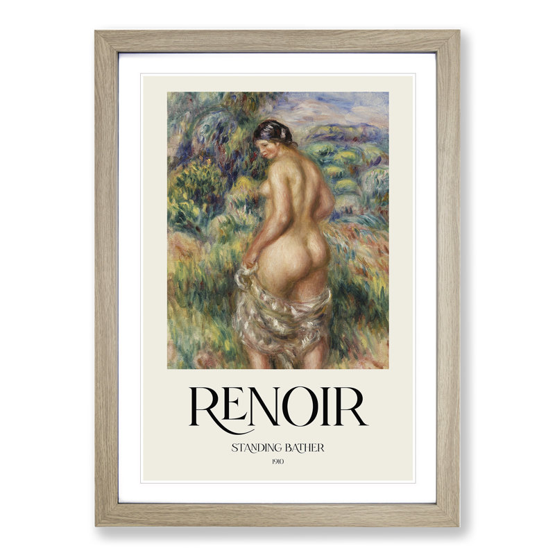 Standing Bather by Pierre-Auguste Renoir - Single Picture Frame Print, Oak Framed, 36cm H x 27cm W x 2cm D