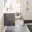 Meuble-lavabo bleu l 24 po x P 22 po avec plateau en marbre de Carrare Minnich-1817564598