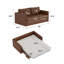 Canapé-lit moderne de 63 po, canapé en cuir ciré à l'huile avec coussins en mousse haute densité (matelas inclus)