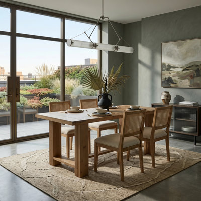 70.87" Solid Wood Farmhouse Tall Dining Table for 6, 30.71" Height Rustic Brown Kitchen Bar Table with Footrest for Living Room, Dining Room, Pub