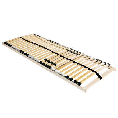 Slatted Bed Base Brown Solid Beech Wood