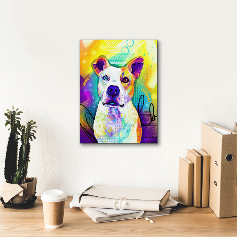 «Pop Art Pit Bull 3» par Furbaby Affiliates, art mural sur toile, H 16 po x l 12 po