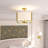 Naida 3-Light Semi-Flush Mount Ceiling Light with Fabric Shade and Gold Finish