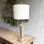 39.5" Resin Candlestick Table Lamp With Linen Shade