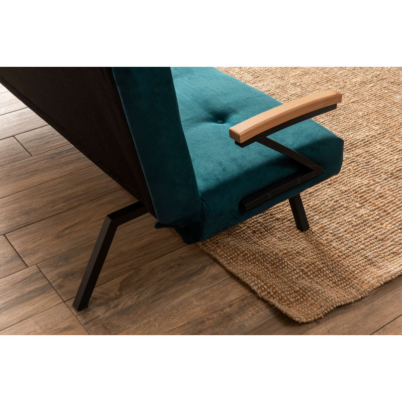 Comfortable 3-Seat Sofa Bed, Petrol Green, 70.9 x 25.2 x 31.5 inches | 100% Metal Frame, 100% Polyester Fabric | Medium Firmness with 50 DNS Rebonded Foam | Wipeable & Stylish, Perfect for Living Room or Guest Room