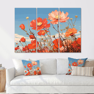 Visconti - ensemble d'art mural coquelicot