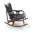 Chaise berçante rétro en similicuir rétro
