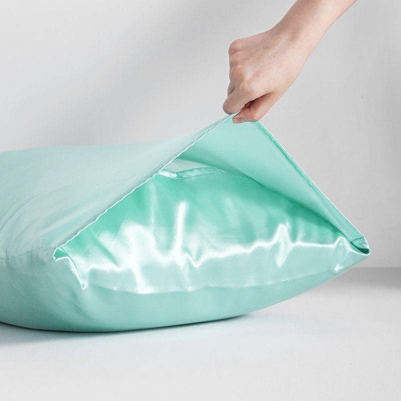 Taie d'oreiller soyeuse en microfibre, Bleu clair