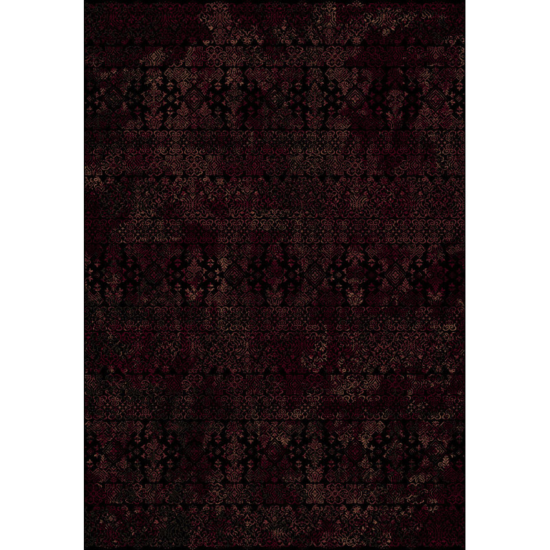 Tapis noir abstrait Attell, Rectangle 2 pi x 3 pi 11 po