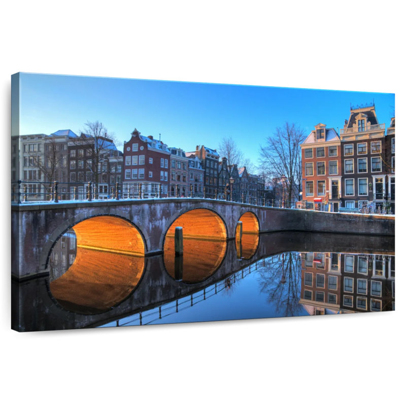 Canal Sireci à Amsterdam, H 30 po x l 45 po