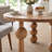 47.2" Modern Sculptural Round Solid Wood Dining Table with Ash Veneer