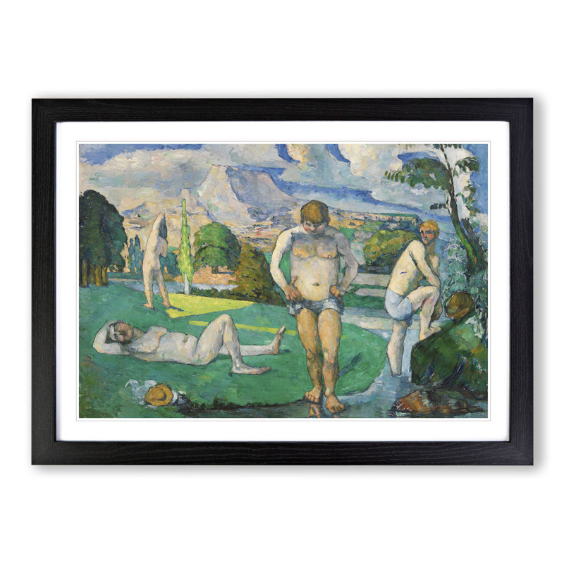 Bathers Vol.8 by Paul Cezanne - Picture Frame Painting, Black Framed, 27cm H x 36cm W x 2cm D