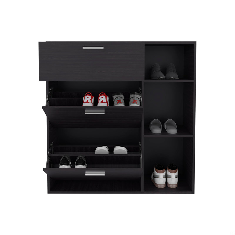 Armoire de rangement à chaussures à 1 tiroir avec 2 tiroirs inclinables