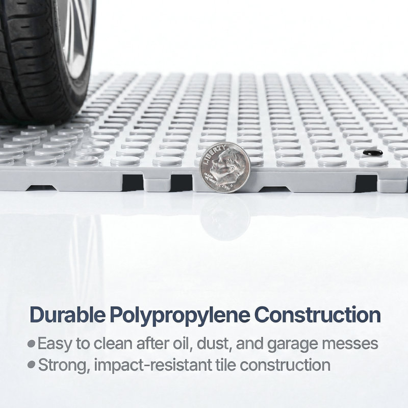 Revêtement de sol modulaire emboîtable pour garage Nitro 12 po x 12 po x 3/8 po , Blanc