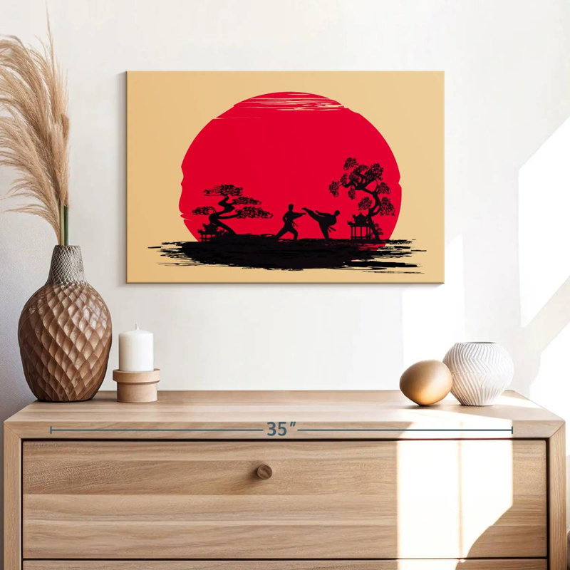 Karate Sunset, 16" H x 24" W