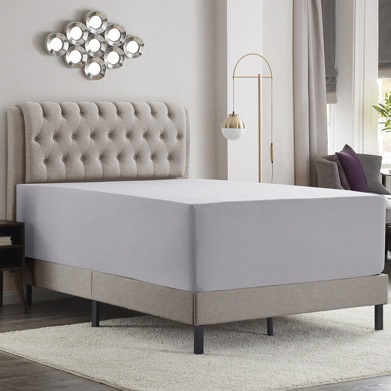 Drap-housse uni Empyrean Bedding, Drap-housse très grand californien, Gris / lavande