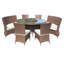Zoey 6 - Person Patio Dining Set with Round Table , Cushions Included-30116743