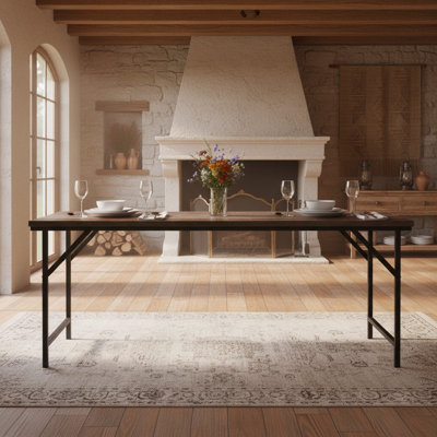 Console pliante en bois de manguier massif Aron - 72 po 