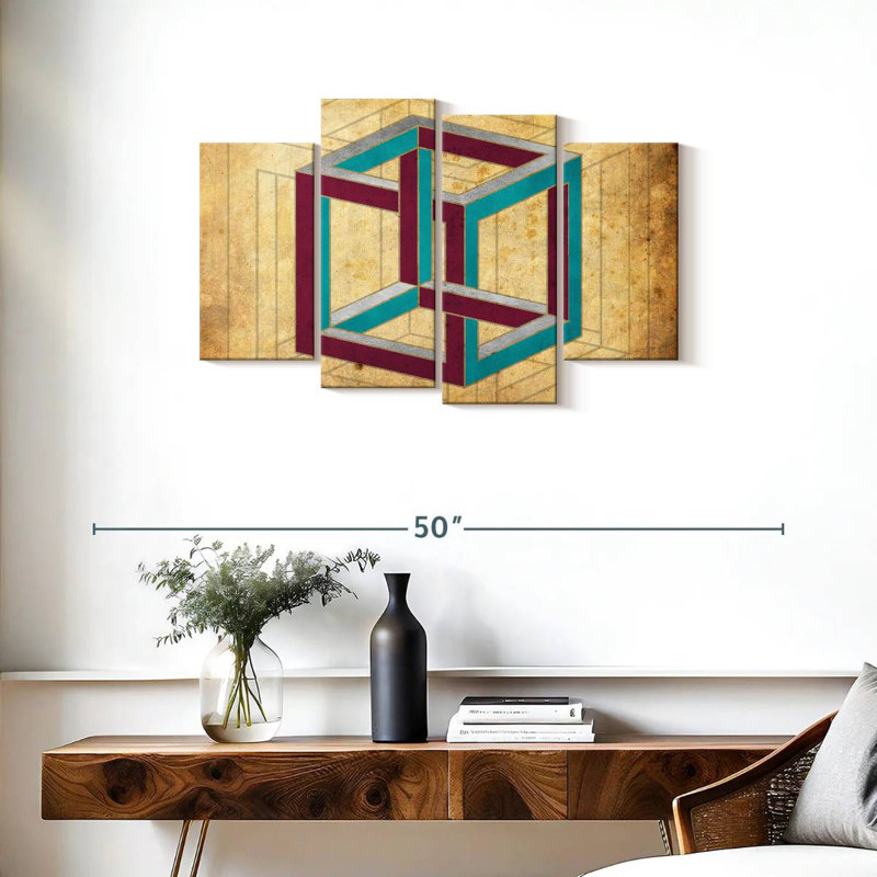 Illusion de cube géométrique Avery, H 22 po x l 36 po