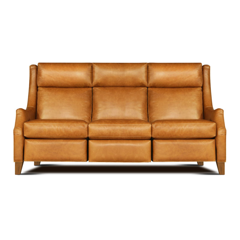 Canapé inclinable en cuir véritable 82,5 po Talisman, Cuir véritable super noir Sundance