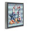 «Rustic Beach House on Stripes», art mural encadré flottant par Jennifer Brinley-1030494103-1034637090