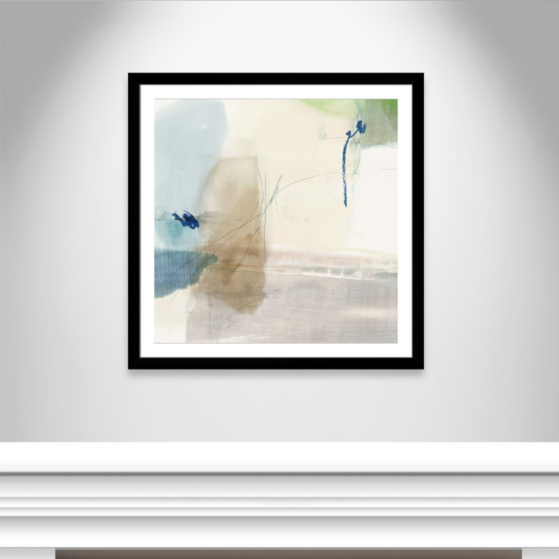 «Aquamarine Whispers II» par Casa Fine Arts, Cadre noir, H 37,5 po x l 37,5 po