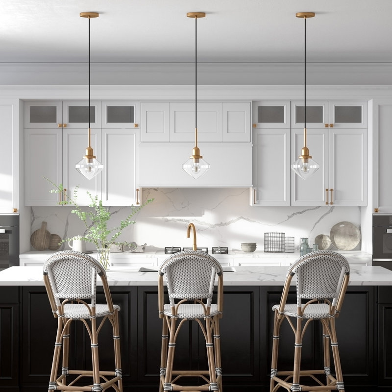 Chareen 1 - Light Single Pendant, Clear, Brass